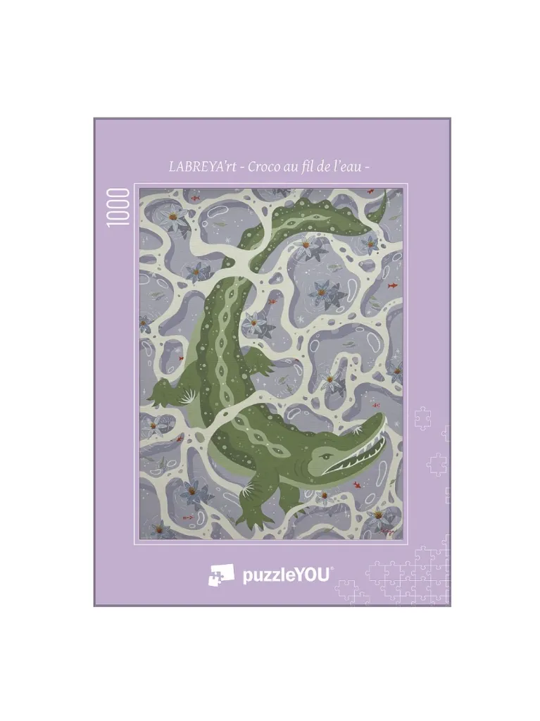 [PUZ-CROCO-1000] Puzzle "Croco au fil de l'eau"